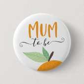 Kleine Süsse Citrus Orange Mum zum Button (Vorderseite)