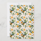 Kleine Süsse Citrus Orange Neutral Baby Dusche Einladung (Rückseite)