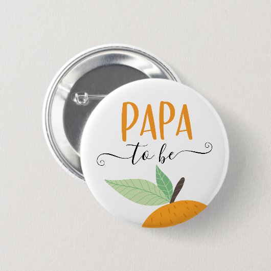 Kleine Süsse Citrus Orange Papa zu Button (Vorne & Hinten)