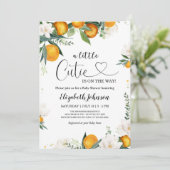 Kleine Süsse Clementine Baby Duwer Gender Neutral Einladung (Stehend Vorderseite)