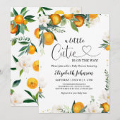 Kleine Süsse Clementine Baby Duwer Gender Neutral Einladung (Vorne/Hinten)