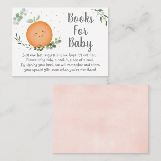 Kleine Süsse Clementine Babydusche Buchungsanfrage Begleitkarte (Vorne/Hinten)