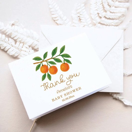Kleine Süsse Clementine Babydusche Dankeskarte