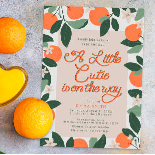 Kleine Süsse Clementine Babydusche Einladung