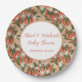 Kleine Süsse Clementine | Citrus Theme Baby Dusche Pappteller (Vorderseite)