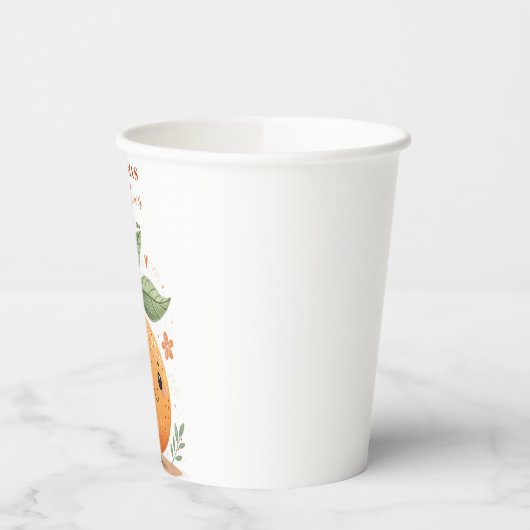 Kleine Süsse Clementine Früchte Citrus Thema Pappbecher (Links)