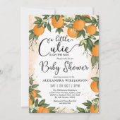 Kleine Süsse Clementine Orange Citrus Baby Dusche Einladung (Vorderseite)
