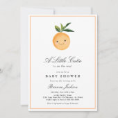 Kleine Süsse Clementine Orange Moderne Babydusche  Einladung (Vorderseite)