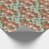 Kleine Süsse Clementine Sage Geschenkpapier (Ecke)