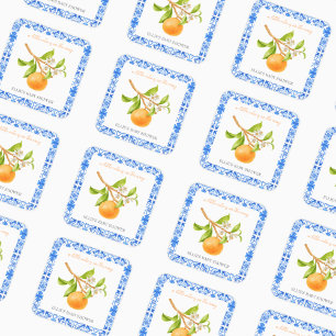 Kleine Süsse   Clementines & Tiles Baby Dusche Quadratischer Aufkleber