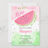 Kleine Süße Eins in Melon Watermelon Einladung (Vorderseite)