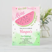 Kleine Süße Eins in Melon Watermelon Einladung (Stehend Vorderseite)