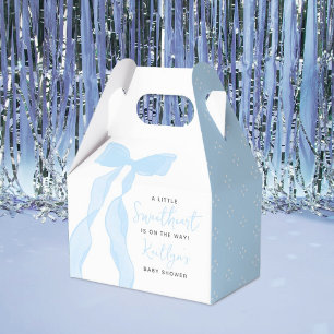 Kleine Süße Elegante Blaue Schleife Baby-Party Geschenkschachtel
