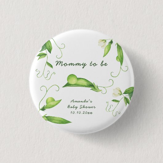 Kleine Süße Erbse Baby Shower - werdende Mutter Button (Vorderseite)