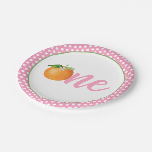 Kleine Süsse Erstgeburtsplatte - PK Dots Pappteller (Schrägansicht)