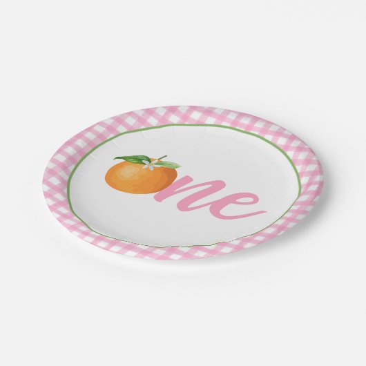 Kleine Süsse Erstgeburtsplatte - Pk Kariert Pappteller (Schrägansicht)