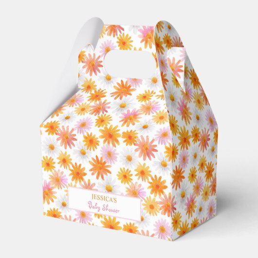 Kleine Süsse farbenfrohe Daisy Pattern Kinderdusch Geschenkschachtel (Rückseite)