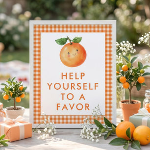 Kleine Süße Gingham-Gunst-Zeichen Baby Shower  Poster