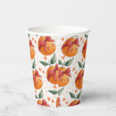 Kleine Süsse Grapefruits Citrus Orange Thema Pappbecher (Rechts)