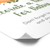 Kleine Süsse Grün dekorieren ein Blockzeichen Poster (Ecke)