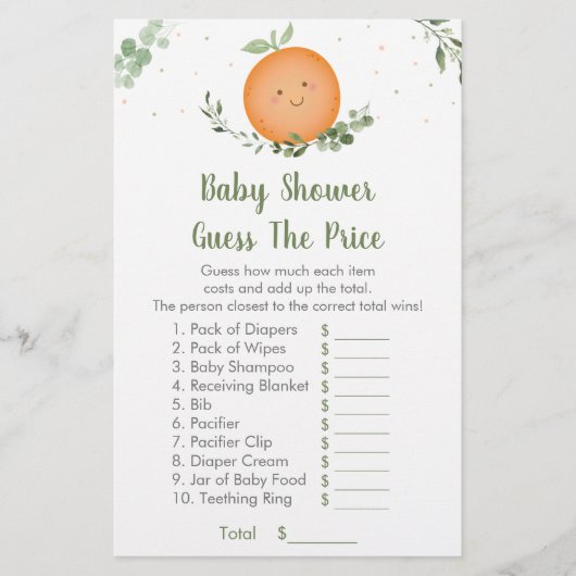 Kleine Süsse Grün schätzen das Price Baby Game (Vorderseite)