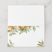 Kleine Süsse Grüne Citrus Orange Platzkarte (Außenseite Aufgefaltet)