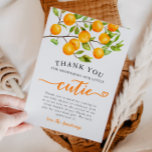 Kleine Süsse Grüne Kinderdusche Dankeskarte<br><div class="desc">Niedliche kleine Süsse Thema Baby Dusche danke Vorlage Karte mit Aquarellbild Orangenfrüchte auf einem Baumarm. Im Text steht: "Danke,  dass du unsere kleine Süsse geduscht hast." Die Standard-Nachricht danke den Gästen für die Anwesenheit der Dusche und für das Geschenk. Geschlechterneutrales Design.</div>