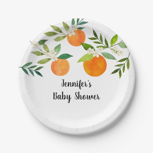 Kleine Süsse Grünpflanzen BläserBaby Dusche Pappteller (Vorderseite)