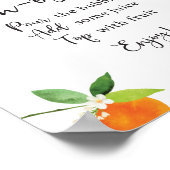 Kleine Süsse Grünpflanzen Floral Mimosa Bar Sign Poster (Ecke)