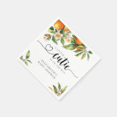 Kleine Süsse Grünpflanzen Orange Babydusche Serviette (Ecke)