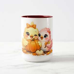 Kleine süße Halloween-Vogel-Paar-Keramiktasse Zweifarbige Tasse