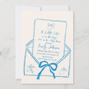 Kleine Süsse, handgezogene Lemon Kinderdusche Einladung