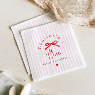 Kleine Süße Herzchen Kokette Schleife 1. Geburtsta Serviette