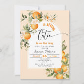 Kleine Süsse ist auf dem Weg, Zitrusbabydusche Einladung (Vorderseite)