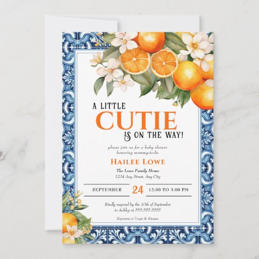 Kleine Süsse ist auf dem Weg zu einer bestellbaren Einladung (Vorderseite)