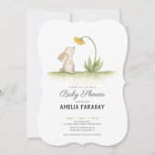 Kleine, süße Kaninchendusche Einladung (Vorderseite)