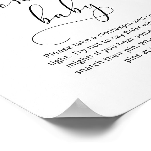 Kleine Süsse Kein Baby Dusche Poster (Ecke)