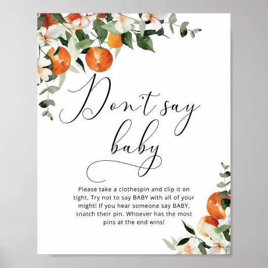 Kleine Süsse Kein Baby Dusche Poster (Vorne)