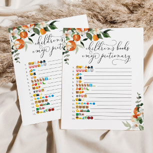 Kleine Süsse Kinder bucht Emoji-Picktionary