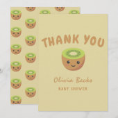 Kleine Süsse Kiwi Babydusche Dankeskarte (Vorne/Hinten)