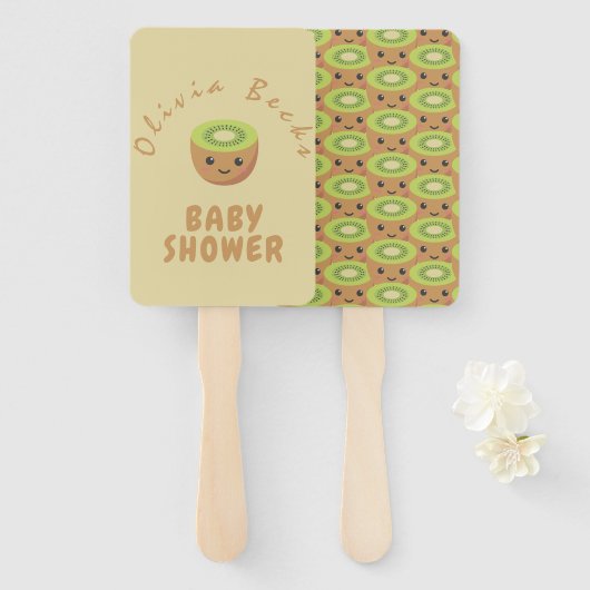 Kleine Süsse Kiwi Babydusche Fächer (Vorne und Hinten)