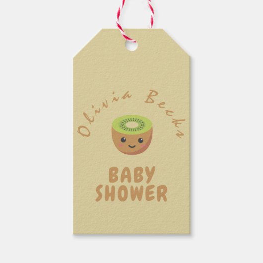 Kleine Süsse Kiwi Babydusche Geschenkanhänger (Vorderseite)