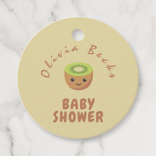 Kleine Süsse Kiwi Babydusche Geschenkanhänger (Vorderseite)