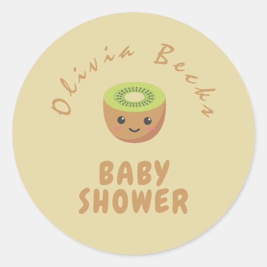 Kleine Süsse Kiwi Babydusche Runder Aufkleber (Vorderseite)