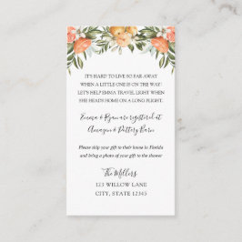 Kleine Süsse Langstrecken-Babydusche Begleitkarte