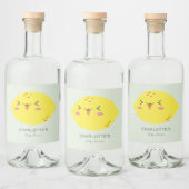 Kleine Süsse Lemon Citrus Baby Dusche Alkoholflaschenetikett (Flaschen)