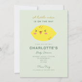 Kleine Süsse Lemon Citrus Baby Dusche Einladung (Vorderseite)