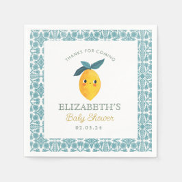 Kleine Süsse Lemon Citrus Baby Dusche Serviette