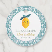 Kleine Süsse Lemon Citrus Geburtstag Geschenkanhänger (Rückseite)