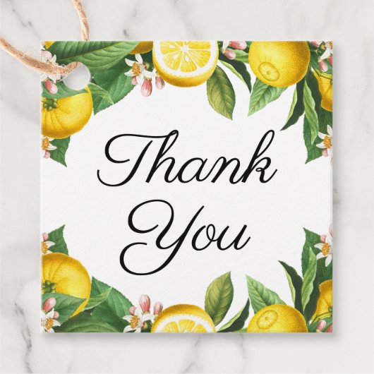 Kleine Süsse Lemon Citrus Sommer Vielen Dank Geschenkanhänger (Vorderseite)